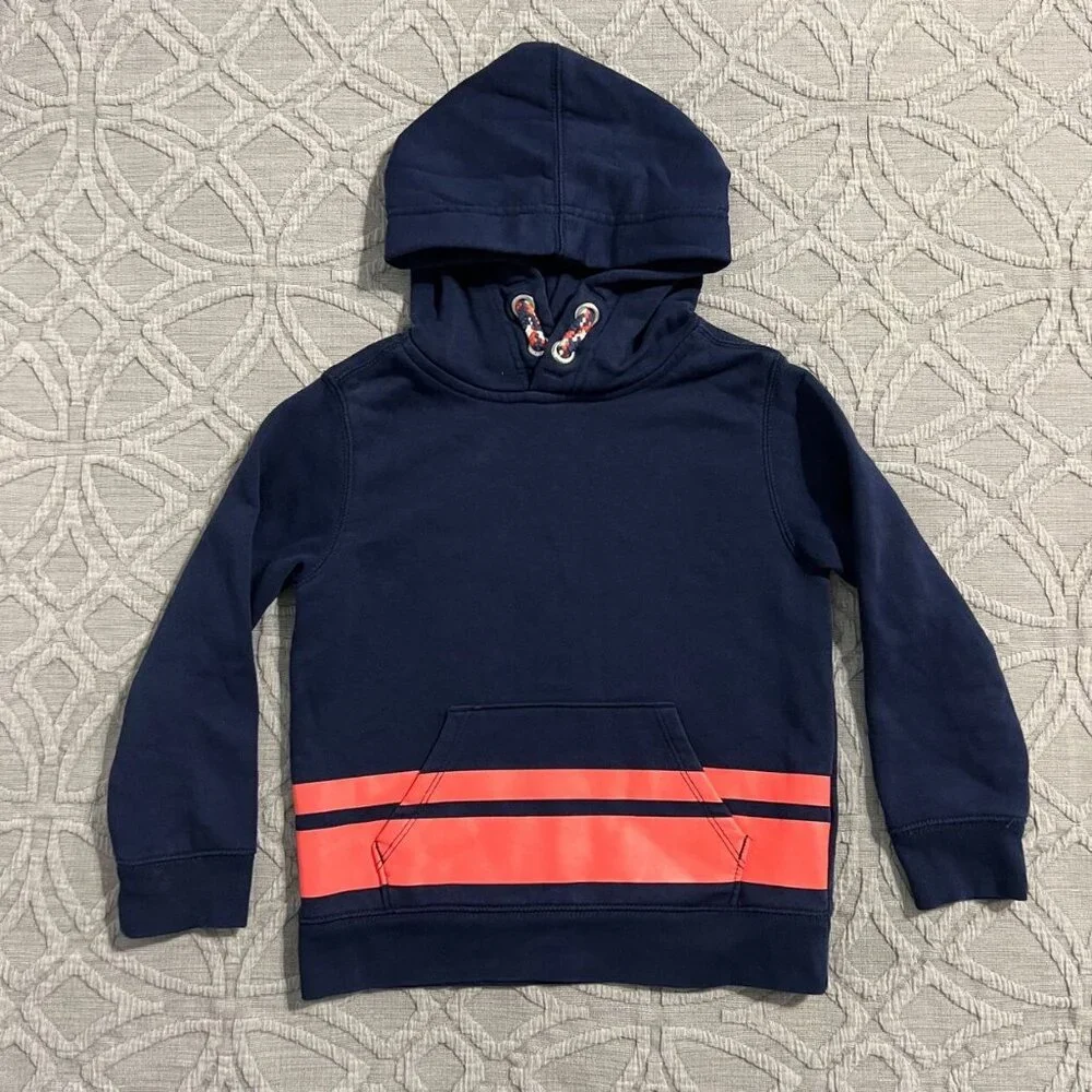 Baby Gap 5Y Navy Blue & Coral Hoodie Sweatshirt
